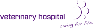 Logo of Hampton Park Veterinary Hospital featuring a cross and paw print with the tagline "caring for life."